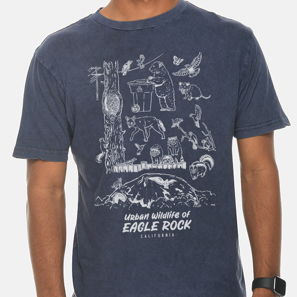 Ming Ong : Eagle Rock Wildlife Vintage Washed Tee - Blue