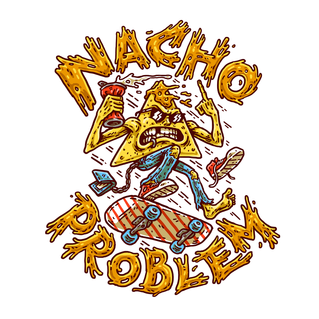 Washbeast- Nacho Problem Mens black tee
