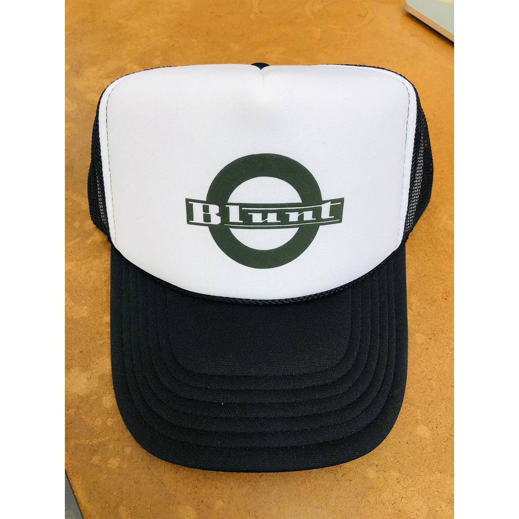 Blunt: Logo Trucker Hat- black/white with Green print