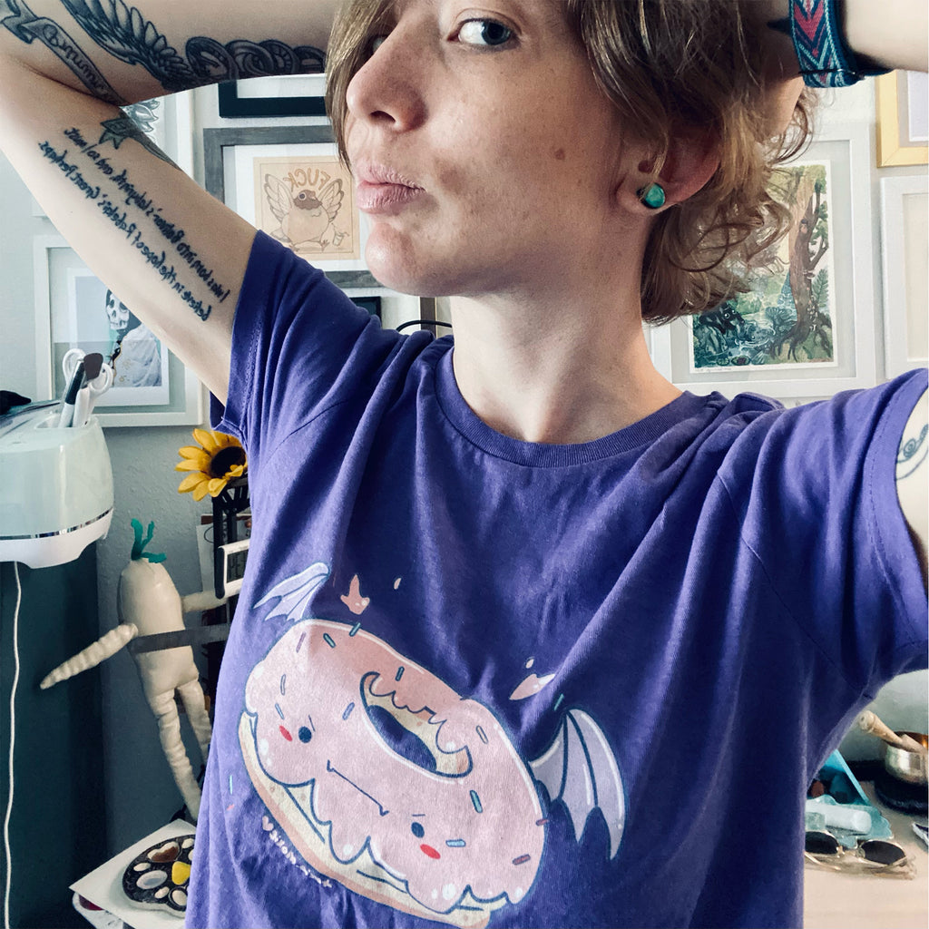 Toxic Moxie: Spoopy Donut Womens Tee- Purple