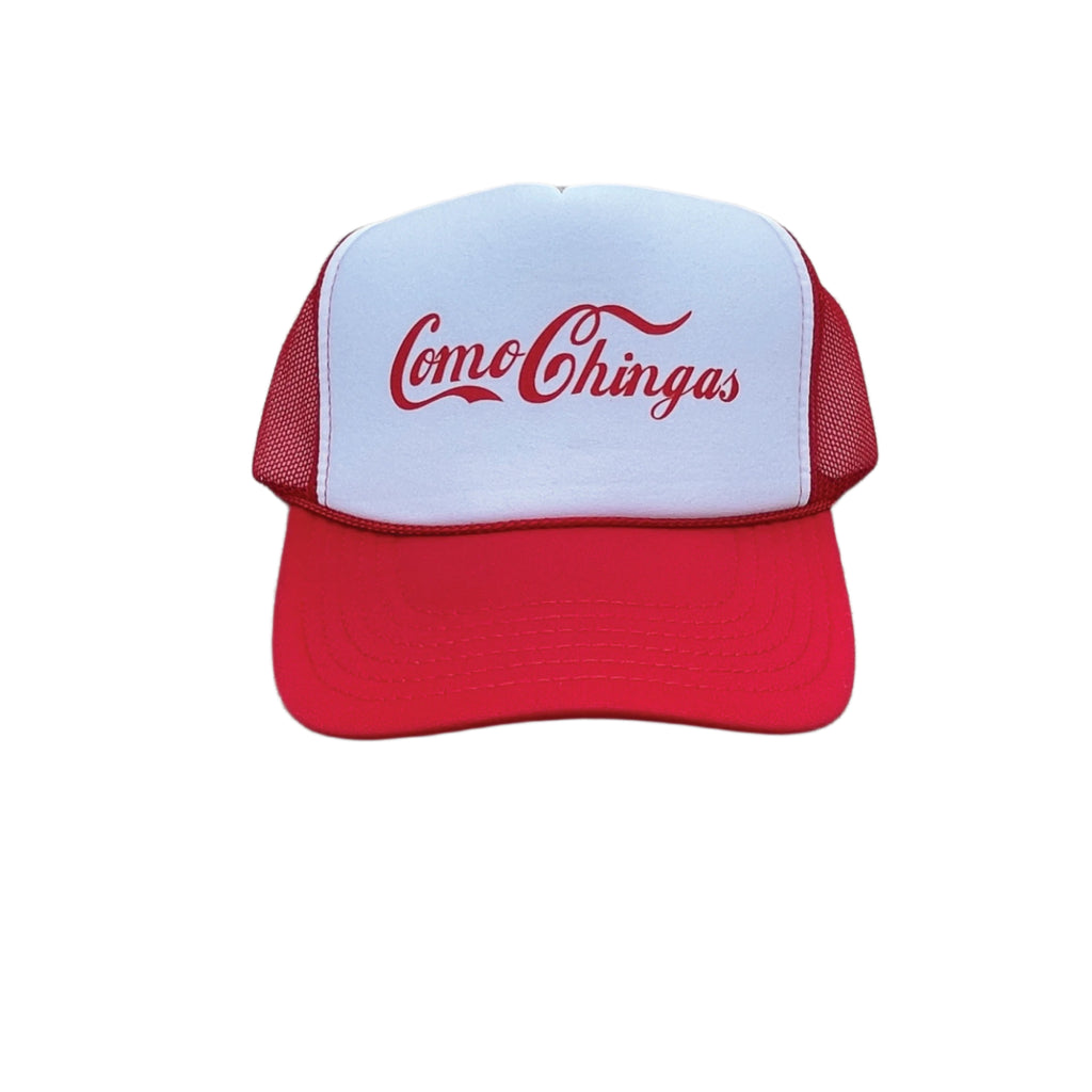 Como Chingas Trucker Hat- red/white