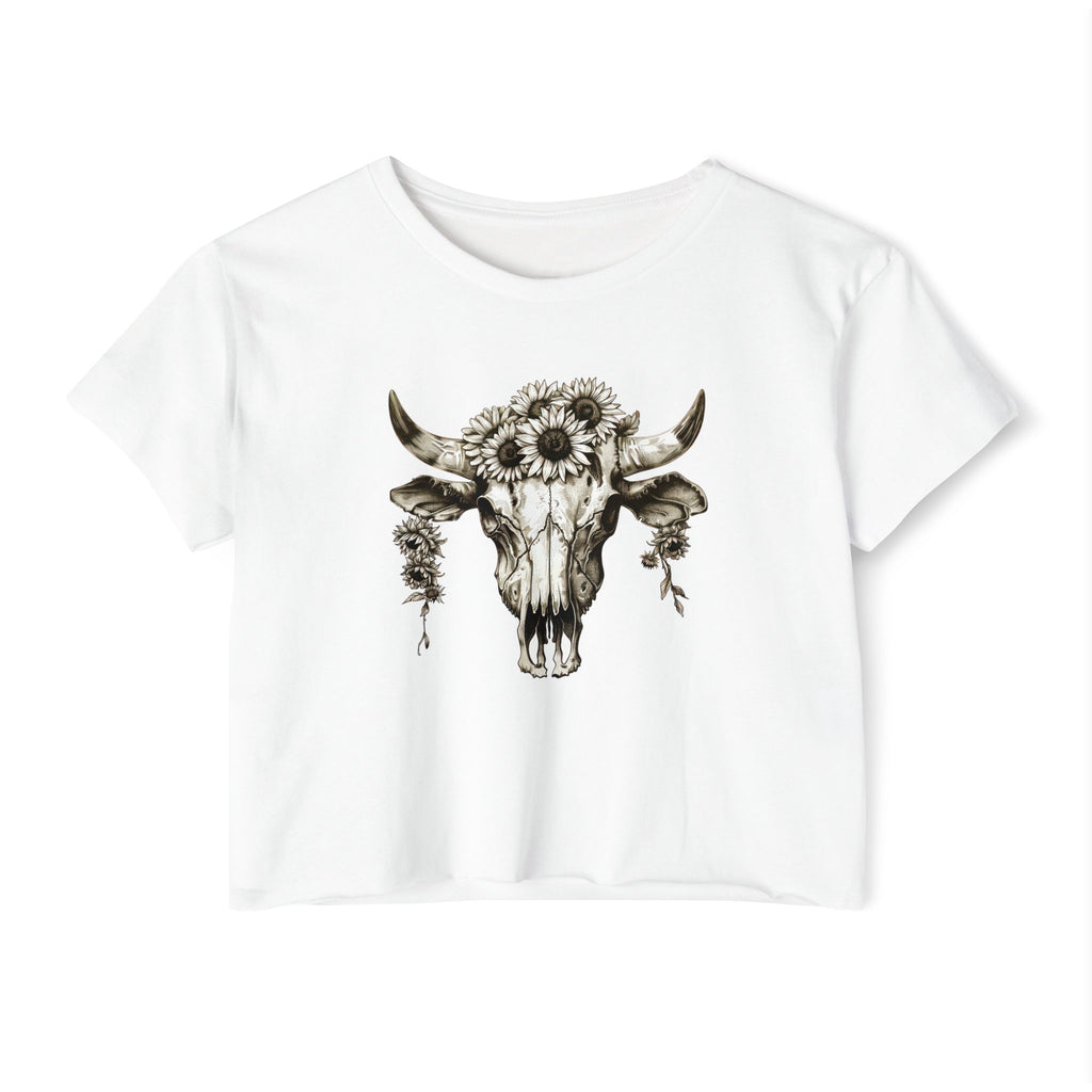 Dweegz: Cow Skull Crop Top