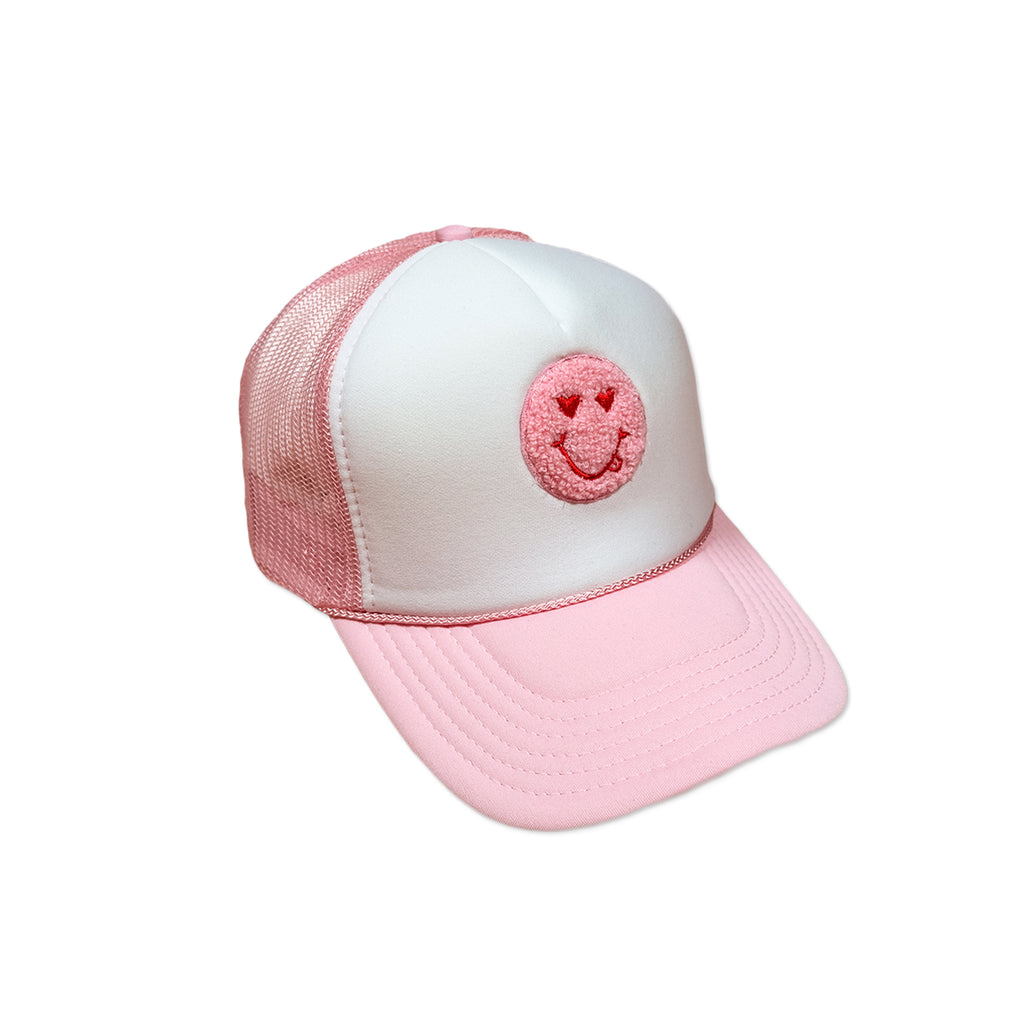 Heart Eyes Smiley Face Trucker Hat