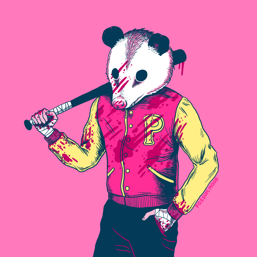 Possum Mood: Hotline Possum Tee- Pink