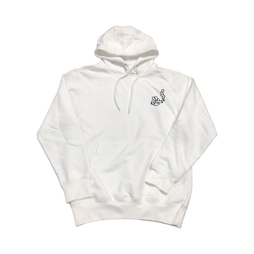 Luvewnot: Spirits High hoodie- white w/black print