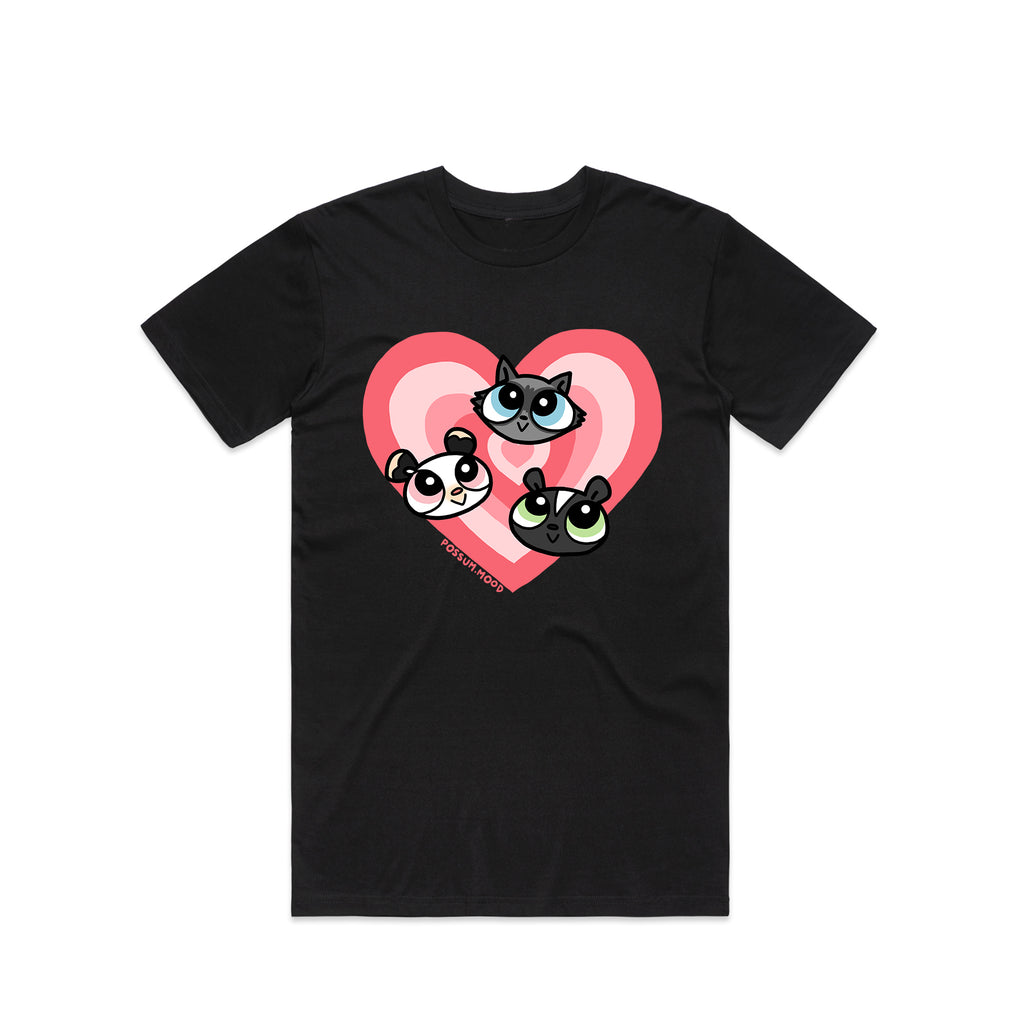 Possum Mood: Trashpuff Cats Tee- Black