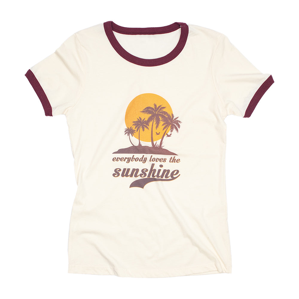 Dweegz: Everybody Loves The Sunshine womens short sleeve ringer tee