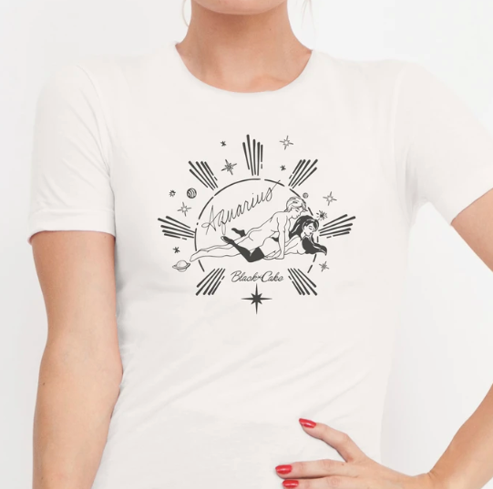 Black Cake Aquarius Cosmic Love Tee