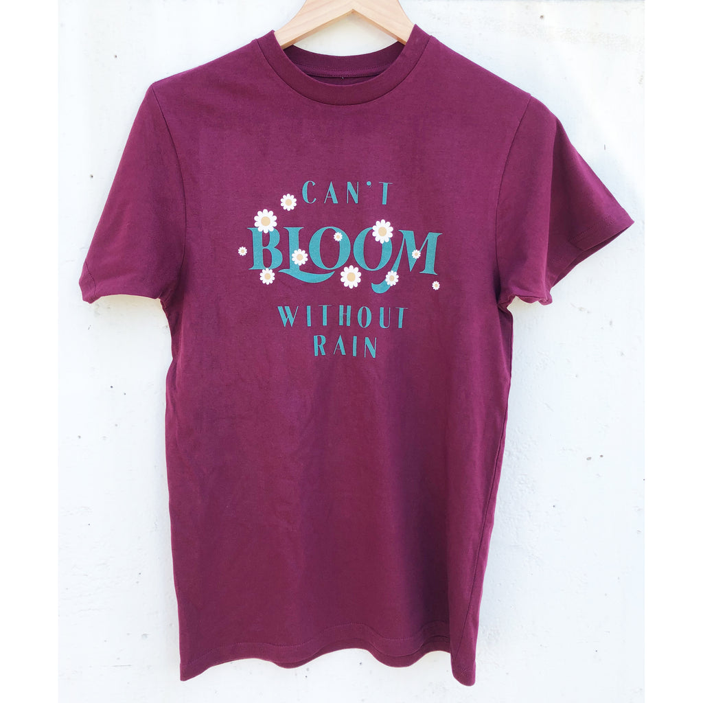 Dweegz: Can't Bloom Without Rain Unisex Tee- Maroon