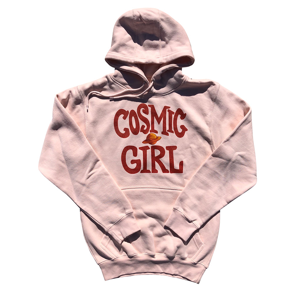 Neimy Kanani: Cosmic Girl Adult Unisex Pullover Hoodie Pink