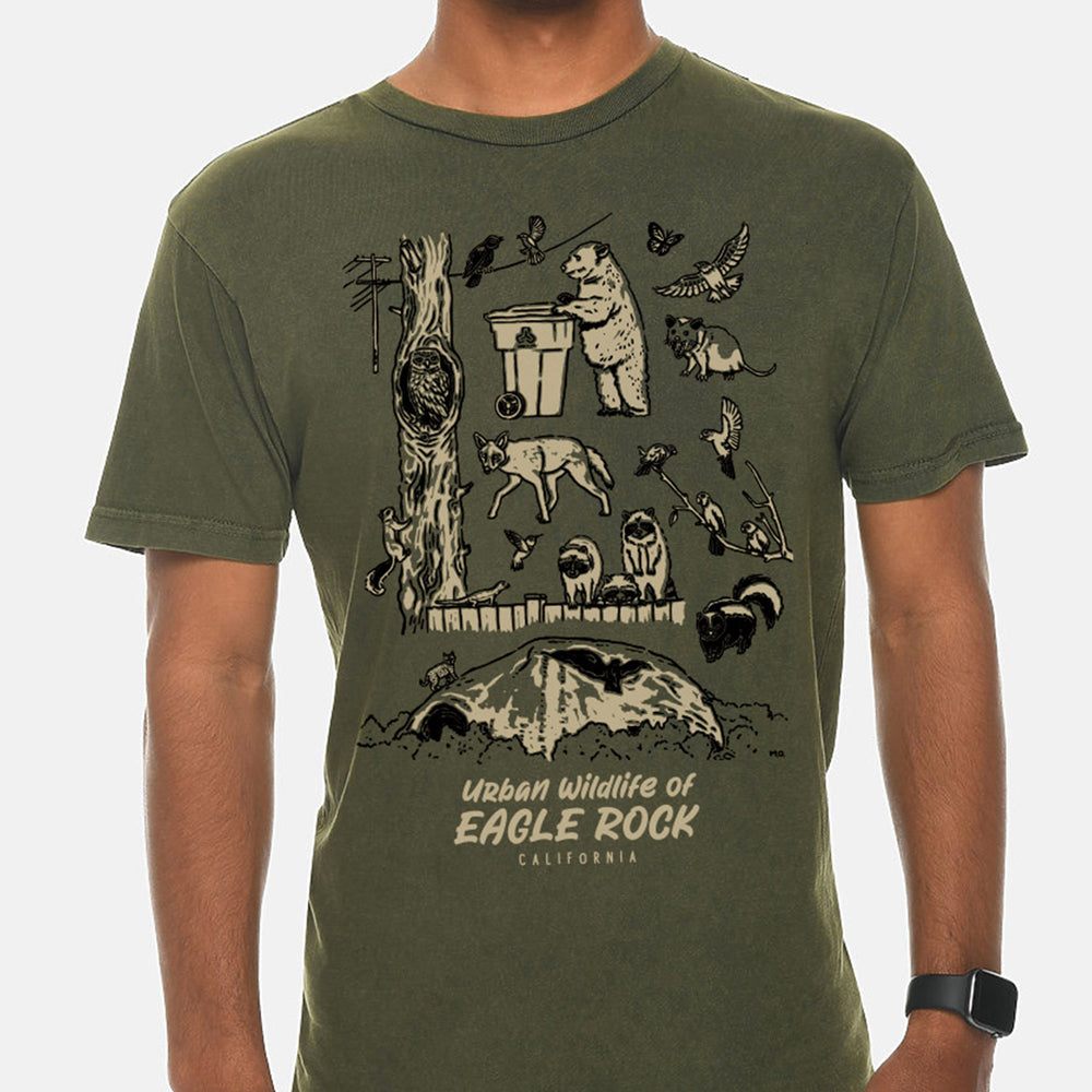 Ming Ong : Eagle Rock Wildlife Vintage Washed Tee - Green