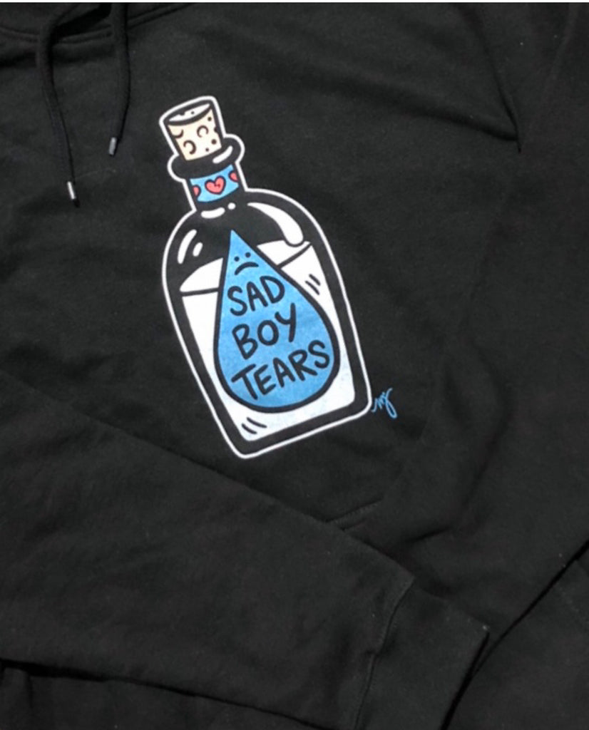 MD- Sad Boy Tears Adult Hoodie Black