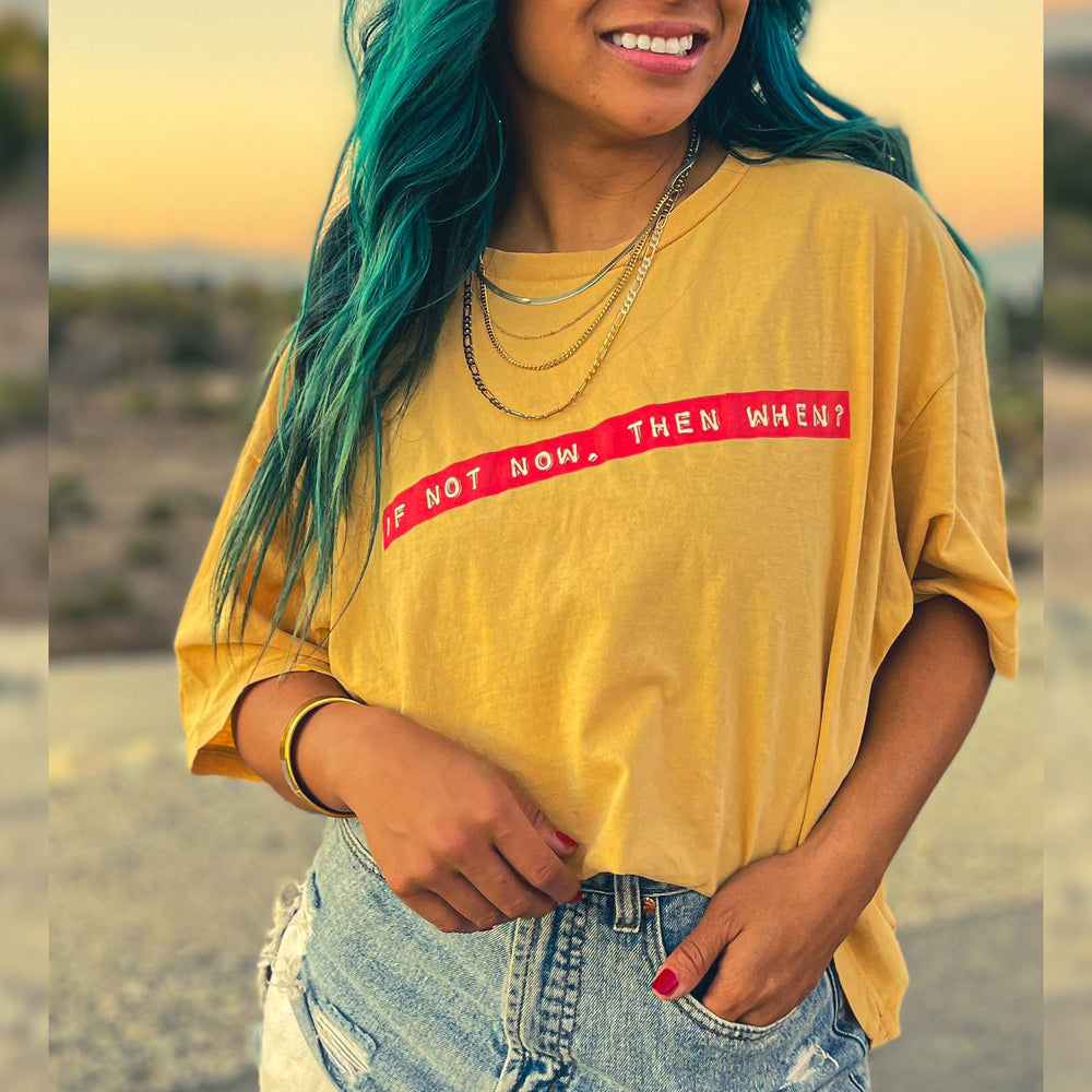 ilaw: If Not Now Tee- Vintage Washed Mustard