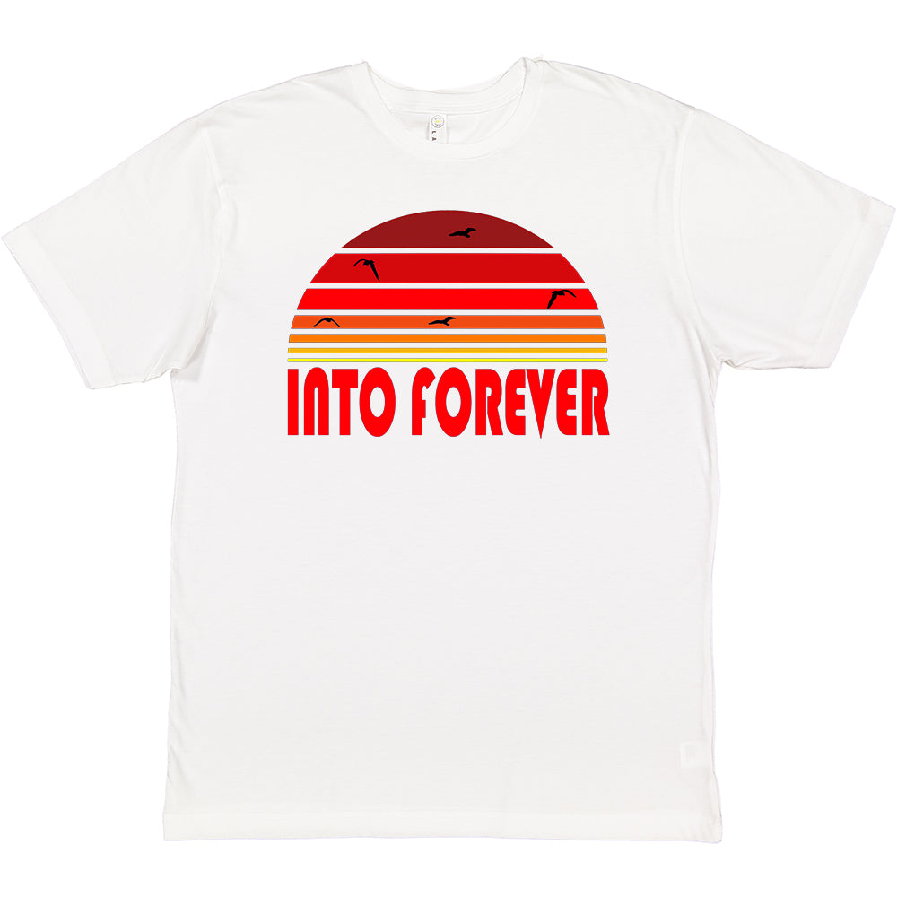 Into Forever- Sunset With Seagulls Adult Tee White