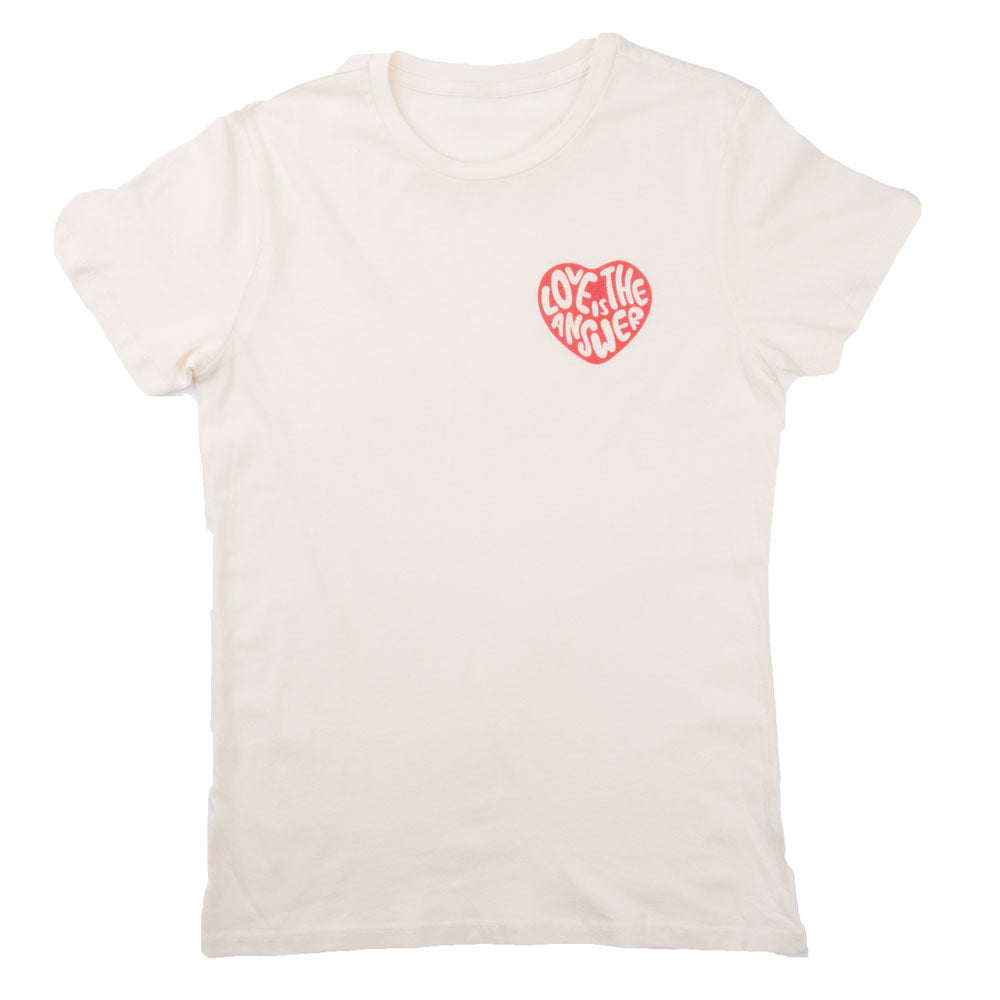 Dweegz: Love is the Answer- Adult Women's natural tee