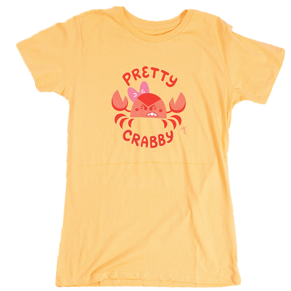 MD Pretty Crabby Adult Womens Tee Yellow