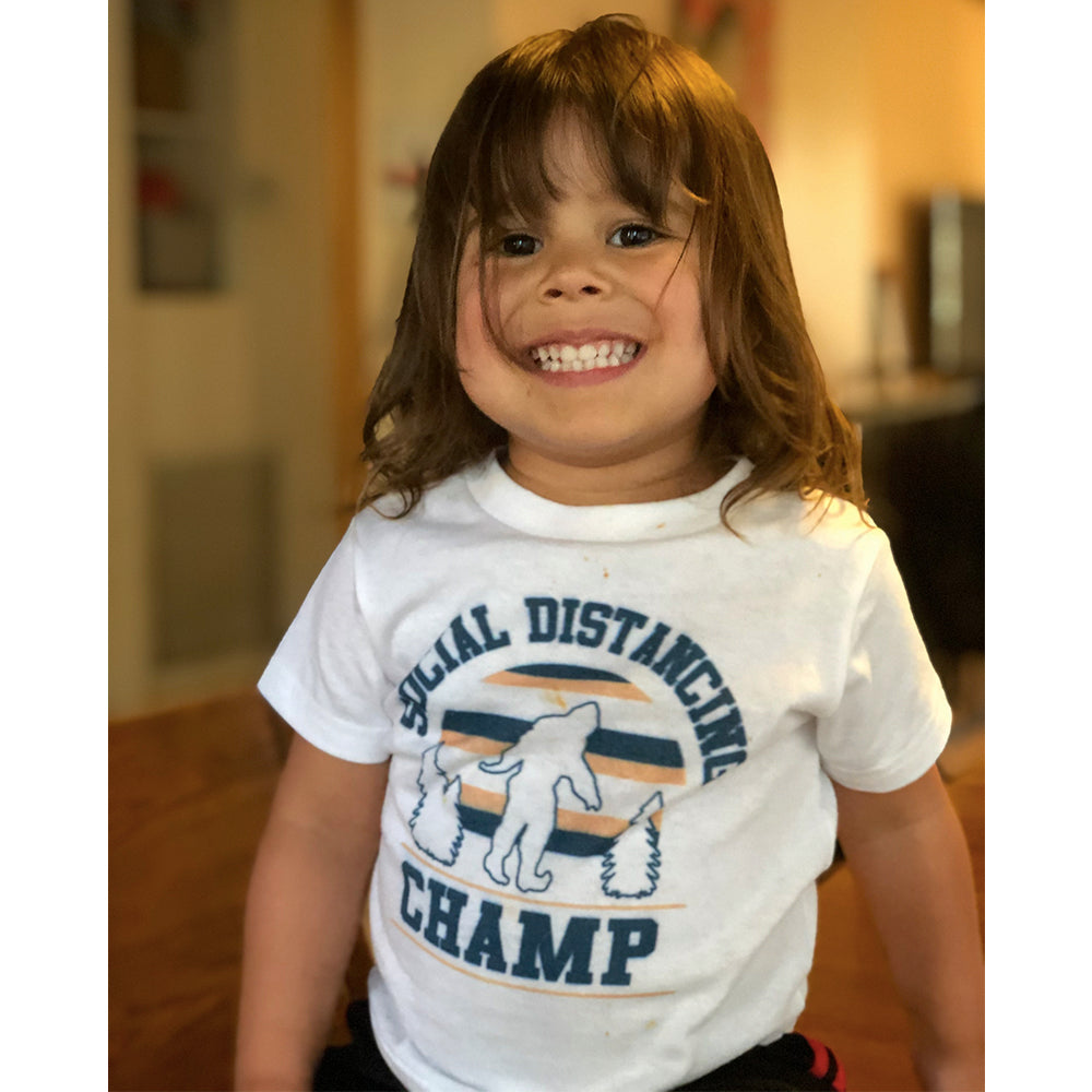 Social Distancing Champ Toddler Tee White