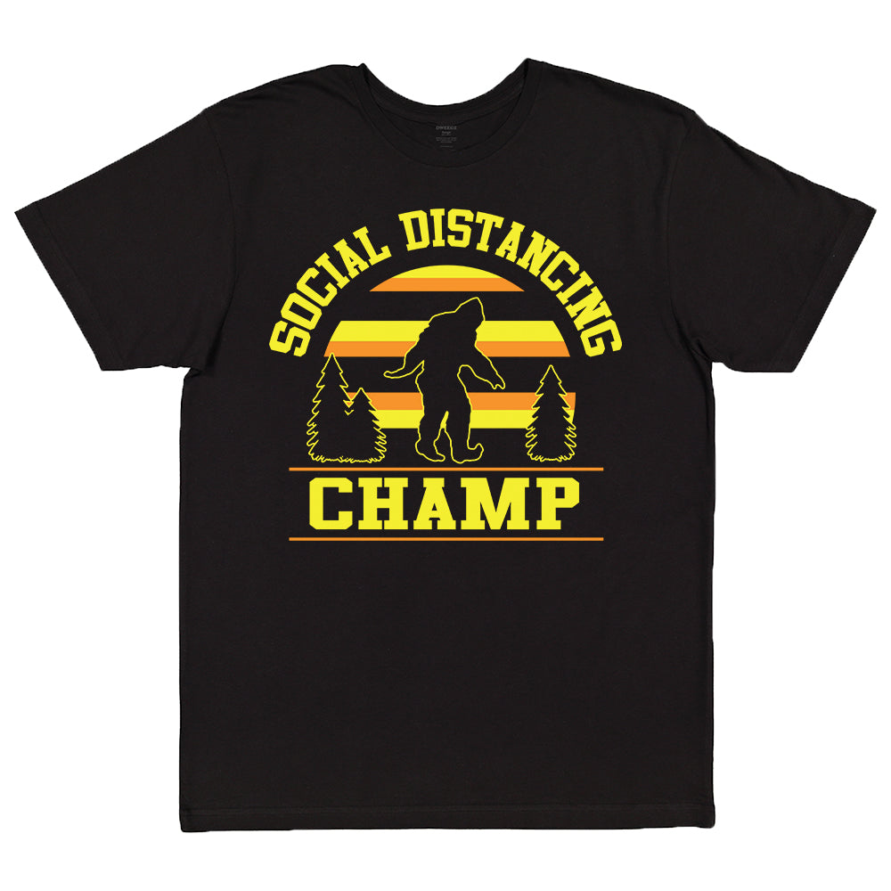 Dweegz: Social Distancing Champ Black Unisex Short Sleeve Tee