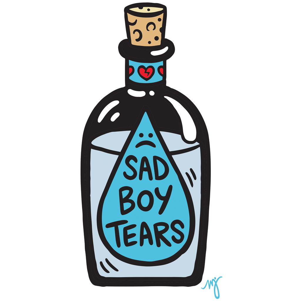MD- Sad Boy Tears adult black short sleeve tee