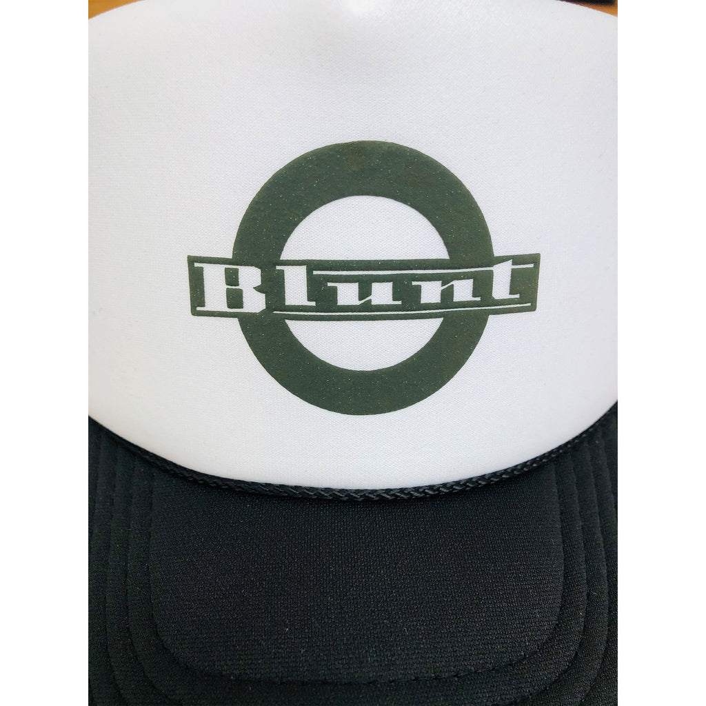 Blunt: Logo Trucker Hat- black/white with Green print