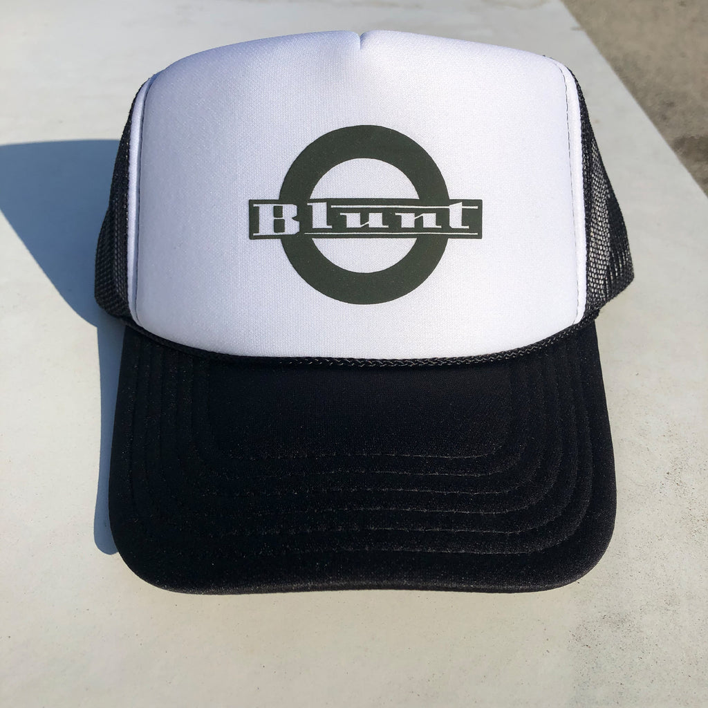 Blunt: Logo Trucker Hat- black/white with Green print