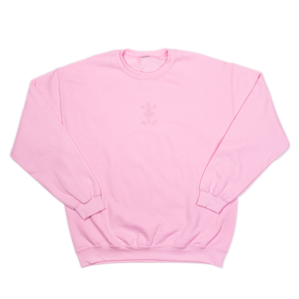 Levitzo: DED Embroidered Crew Neck Uniex Fleece Pink