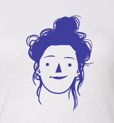 Nina Cosford : Messy Bun Womens Adult Tee White