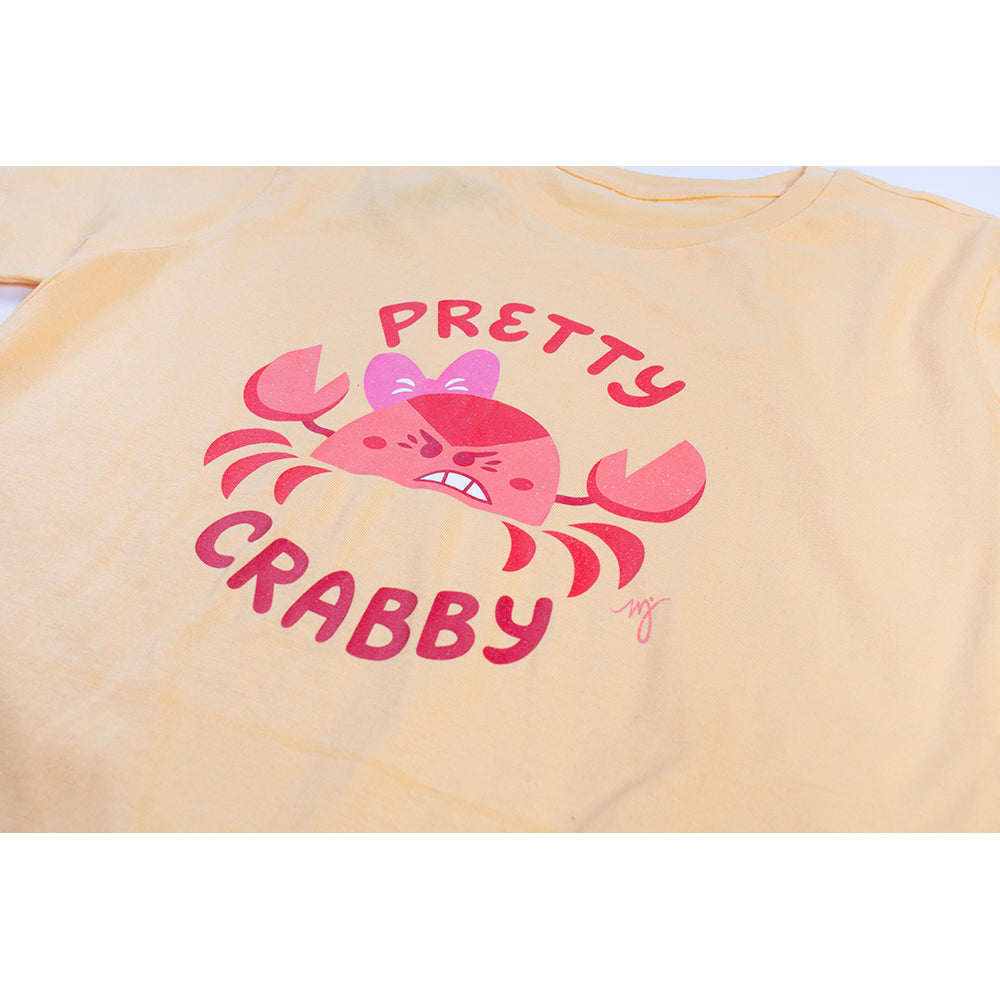 MD Pretty Crabby Adult Womens Tee Yellow