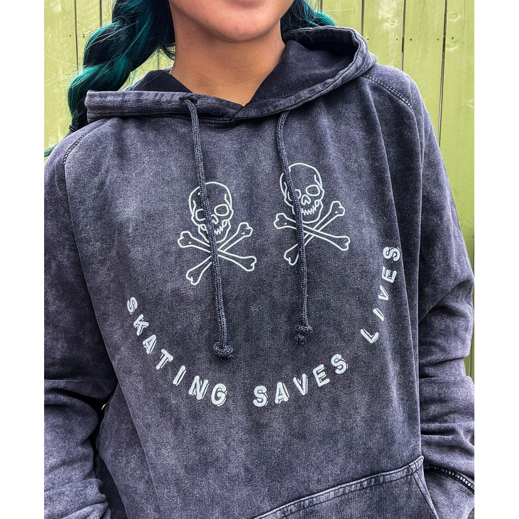 ilaw: Skating Saves Lives Hoodie- Vintage Washed Black