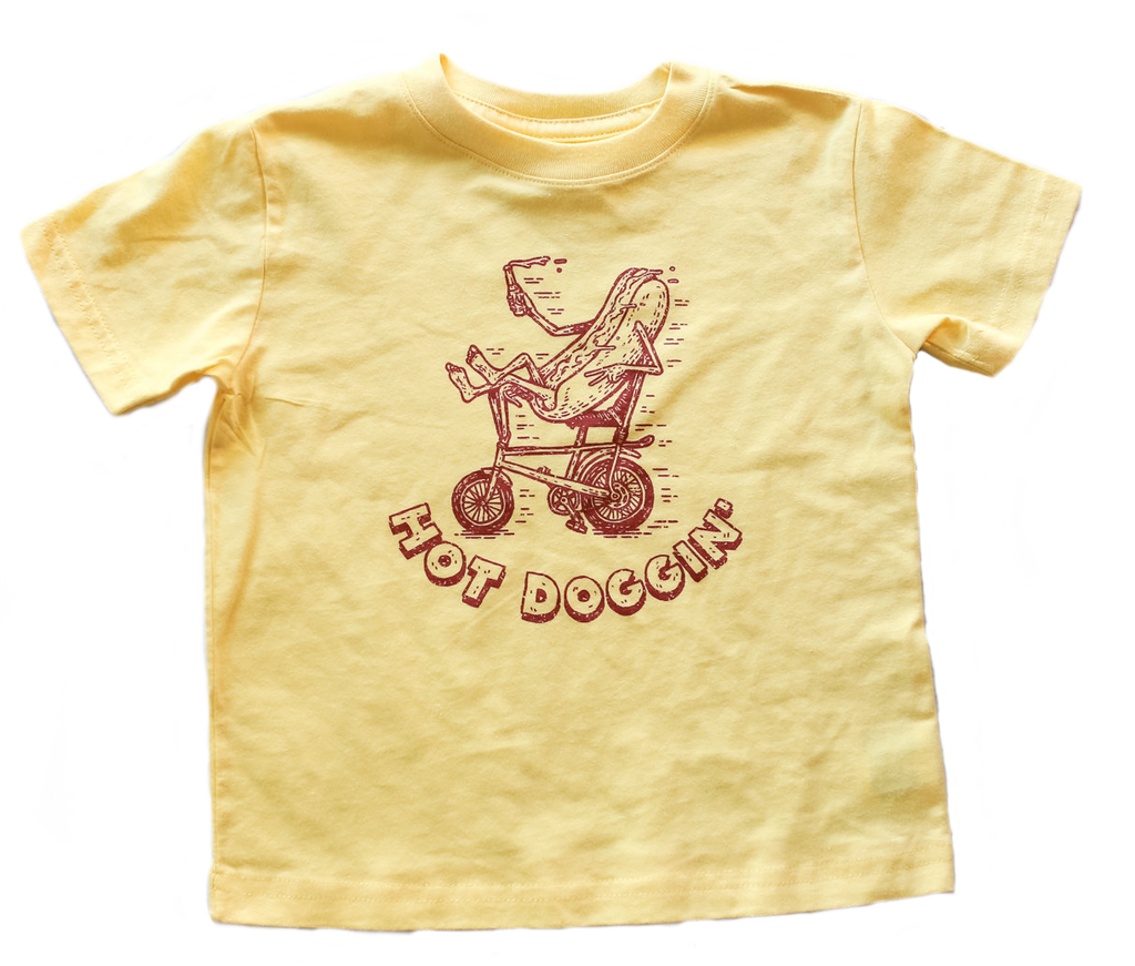 Hot Doggin Butter color t-shirt